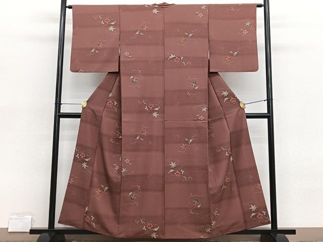 平和屋着物■小紋 吹き寄せ文 暈し染め 洗える着物 BAAX2130hv
