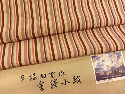 平和屋着物■本場加賀染　金澤小紋　縞　反端付き　正絹　逸品　BAAX2132hv