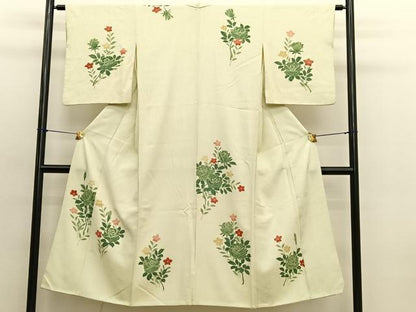 平和屋着物■訪問着 型染め 枝花文 金彩 正絹 逸品 BAAX2133hv