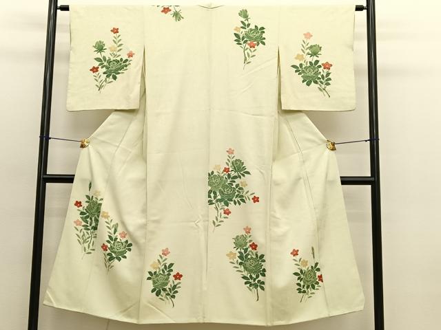 平和屋着物■訪問着 型染め 枝花文 金彩 正絹 逸品 BAAX2133hv