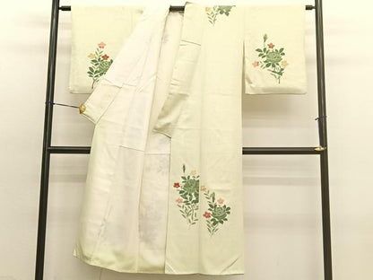 平和屋着物■訪問着 型染め 枝花文 金彩 正絹 逸品 BAAX2133hv