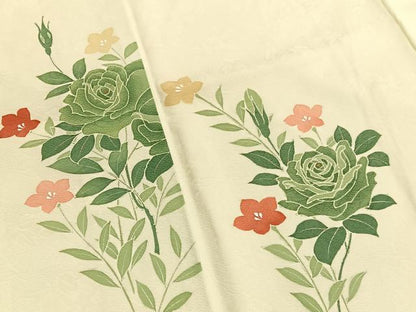 平和屋着物■訪問着 型染め 枝花文 金彩 正絹 逸品 BAAX2133hv