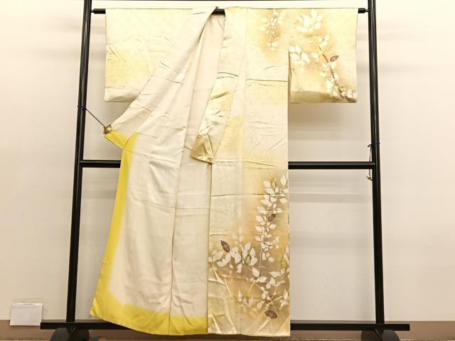 平和屋着物■訪問着 枝葉文 暈し染め 正絹 逸品 BAAX2138hv
