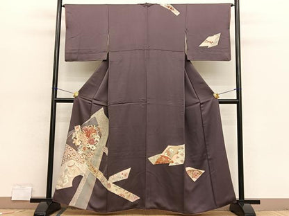 平和屋着物■訪問着　地紙花車文　金彩　正絹　逸品　BAAX2157hv