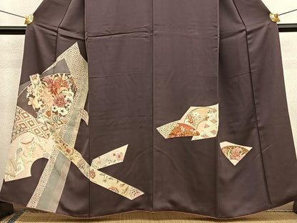 平和屋着物■訪問着　地紙花車文　金彩　正絹　逸品　BAAX2157hv