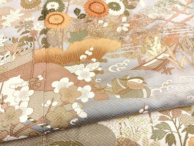 平和屋着物■豪華色留袖　鴛鴦流水花文　暈し染め　金彩　正絹　逸品　BAAX2172hv