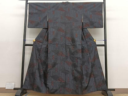 平和屋着物■本場大島紬 切嵌花文 正絹 逸品 BAAX2174hv