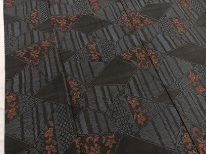 平和屋着物■本場大島紬 切嵌花文 正絹 逸品 BAAX2174hv