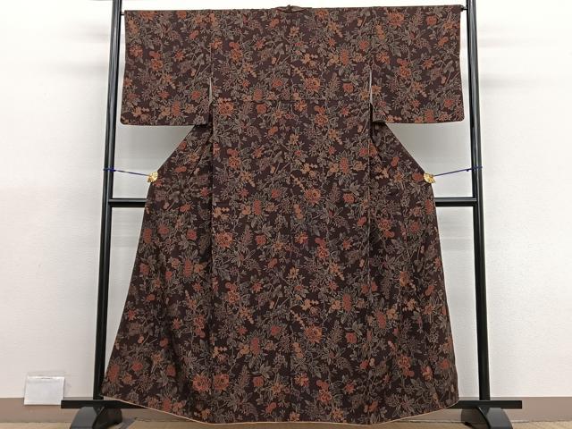 平和屋着物■上質な小紋 更紗花文 正絹 逸品 BAAX2175hv