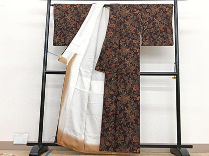 平和屋着物■上質な小紋 更紗花文 正絹 逸品 BAAX2175hv