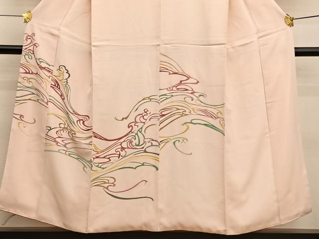 平和屋着物■訪問着　型染め　立波文　正絹　逸品　BAAX2176hv