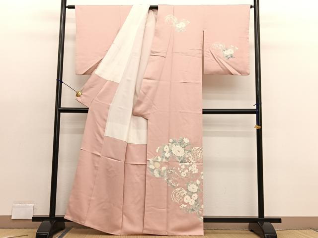 平和屋着物■訪問着 刺繍 牡丹花文 正絹 逸品 BAAX2178hv