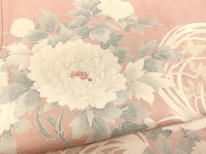 平和屋着物■訪問着 刺繍 牡丹花文 正絹 逸品 BAAX2178hv