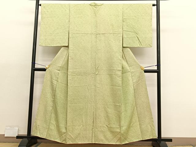 平和屋着物■大変加工の良い総絞り小紋　正絹　逸品　BAAX2182hv