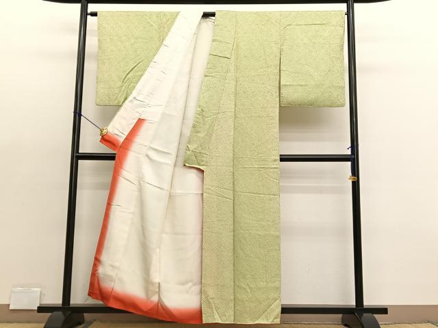 平和屋着物■大変加工の良い総絞り小紋　正絹　逸品　BAAX2182hv