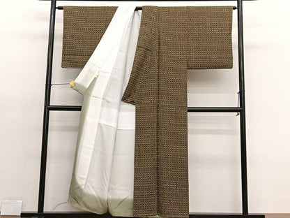 平和屋着物■上質な小紋 霰間道 正絹 逸品 未使用 BAAX2184hv