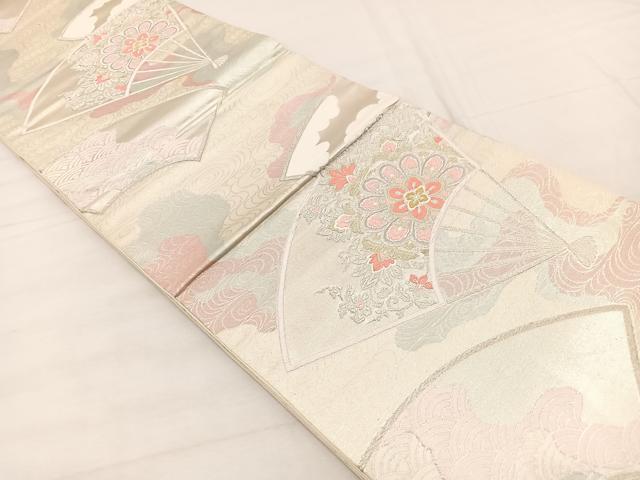 平和屋着物◎六通柄袋帯　唐織　宝相華扇面文　金銀糸　正絹　逸品　BAAX2213hv