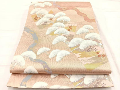 平和屋着物◎六通柄袋帯　唐織　浜松文　金銀糸　正絹　逸品　BAAX2222hv
