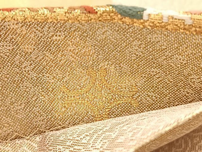平和屋着物▼佐賀錦　六通柄袋帯　唐織　上代名物裂　金糸　正絹　逸品　BAAX2271hv