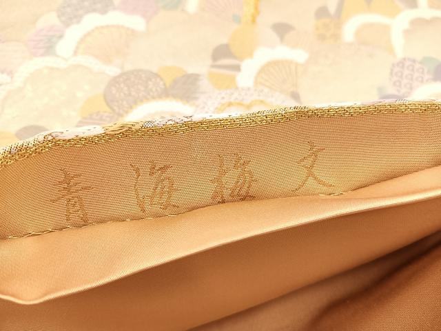 平和屋着物▼六通柄袋帯 唐織 青海梅文 金銀糸 正絹 逸品 BAAX2306hv