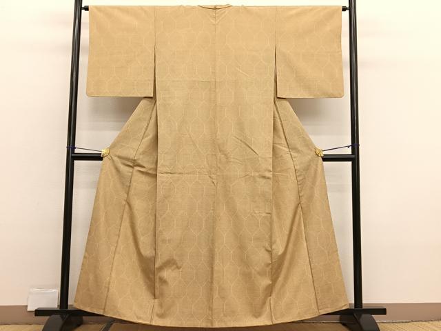 平和屋着物■上質な紬 亀甲文 正絹 逸品 BAAX2331hv