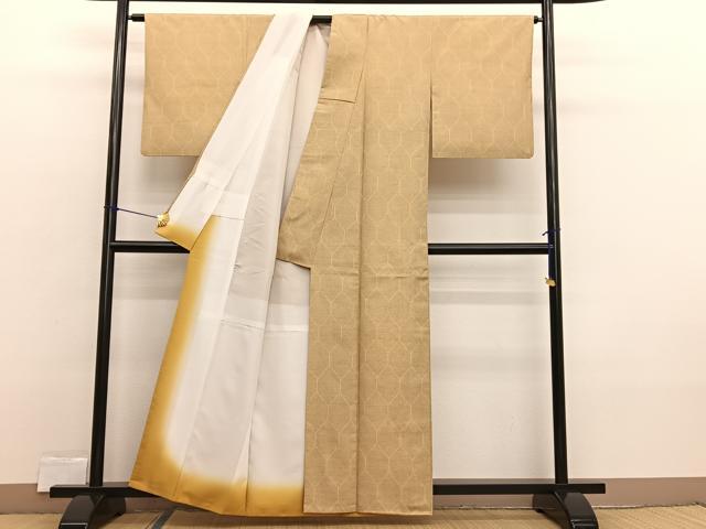 平和屋着物■上質な紬 亀甲文 正絹 逸品 BAAX2331hv