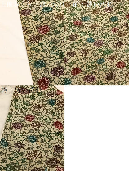 平和屋着物■上質な小紋 型染め 更紗花唐草文 正絹 逸品 BAAX2333hv