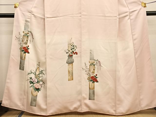 平和屋着物■訪問着　手描き　花籠文　暈し染め　正絹　逸品　BAAX2338hv