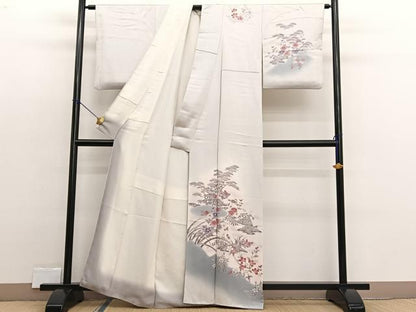 平和屋着物■訪問着　鴛鴦浜松文　暈し染め　正絹　逸品　BAAX2341hv