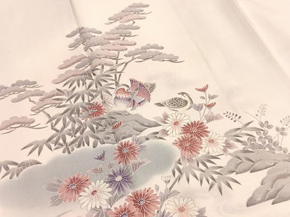 平和屋着物■訪問着　鴛鴦浜松文　暈し染め　正絹　逸品　BAAX2341hv