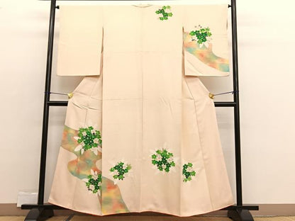 平和屋着物■訪問着　刺繍　流水花文　暈し染め　金彩　正絹　逸品　BAAX2342hv