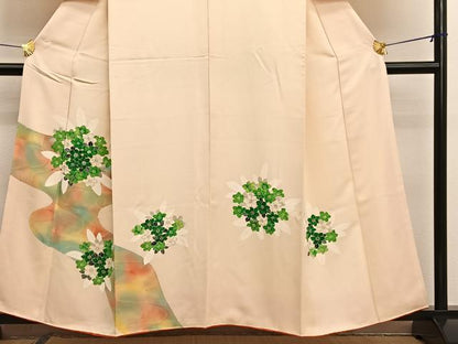 平和屋着物■訪問着　刺繍　流水花文　暈し染め　金彩　正絹　逸品　BAAX2342hv