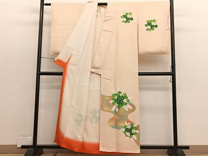 平和屋着物■訪問着　刺繍　流水花文　暈し染め　金彩　正絹　逸品　BAAX2342hv
