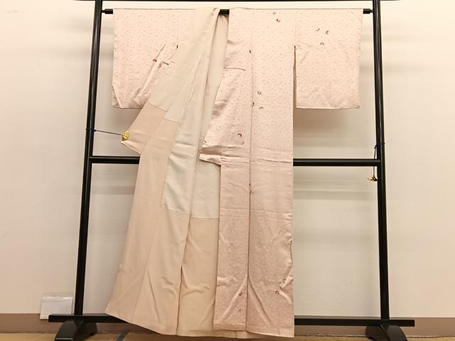 平和屋着物■上質な小紋　刺繍　舞蝶文　正絹　逸品　BAAX2346hv