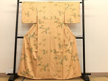 平和屋着物■上質な小紋　草花文　金彩　正絹　逸品　BAAX2354hv