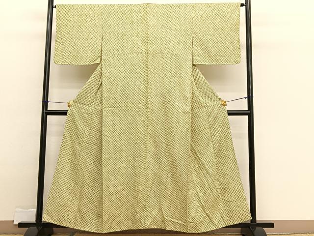 平和屋着物■大変加工の良い総絞り小紋　正絹　逸品　BAAX2358hv