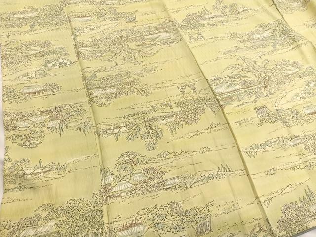 平和屋着物■上質な小紋　手描き　風景文　暈し染め　正絹　逸品　BAAX2362hv