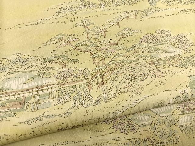 平和屋着物■上質な小紋　手描き　風景文　暈し染め　正絹　逸品　BAAX2362hv