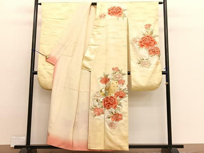 平和屋着物■豪華振袖　総刺繍　駒刺繍　孔雀牡丹花文　暈し染め　金銀糸　正絹　逸品　BAAX2365hv