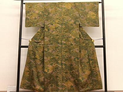 平和屋着物■上質な小紋　手描き　重山有職花文　正絹　逸品　BAAX2367hv