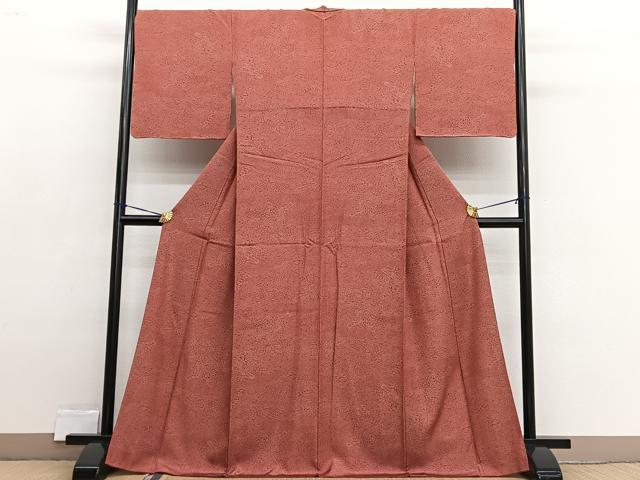 平和屋着物■江戸小紋　御所車花文　正絹　逸品　BAAX2368hv