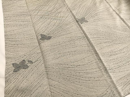 平和屋着物■上質お召　枝花文　正絹　逸品　BAAX2370hv