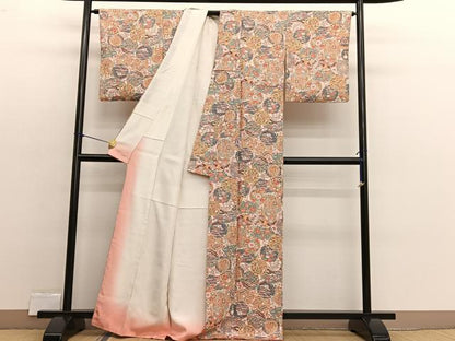 平和屋着物■上質な小紋 重ね絵皿文 正絹 逸品 BAAX2371hv