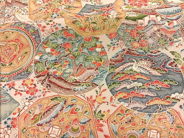 平和屋着物■上質な小紋 重ね絵皿文 正絹 逸品 BAAX2371hv