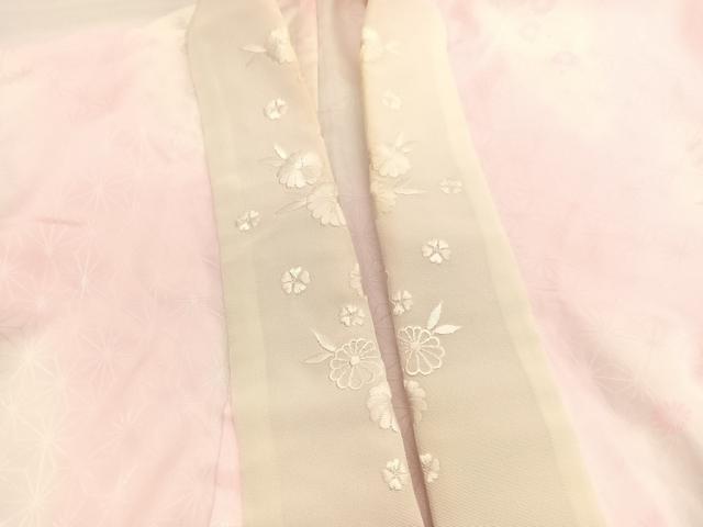 平和屋着物■長襦袢　無双仕立て　草花文　半衿刺繍　洗える着物　BAAX2376hv