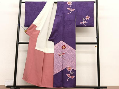 平和屋着物■訪問着　枝花文　ろうけつ染め　正絹　逸品　BAAX2378hv