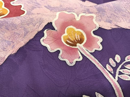 平和屋着物■訪問着　枝花文　ろうけつ染め　正絹　逸品　BAAX2378hv