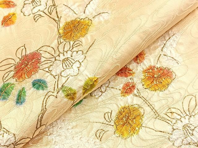 平和屋着物■訪問着　絞り　枝花文　金彩　正絹　逸品　BAAX2383hv