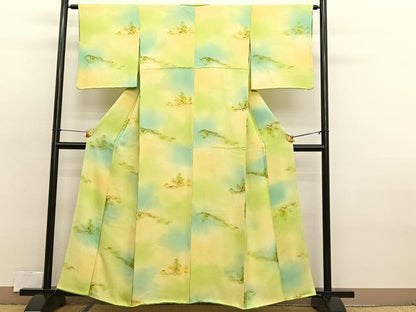 平和屋着物■上質な小紋　風景文　暈し染め　正絹　逸品　BAAX2385hv