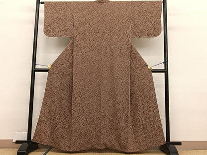 平和屋着物■上質な小紋　草花文　正絹　逸品　BAAX2388hv